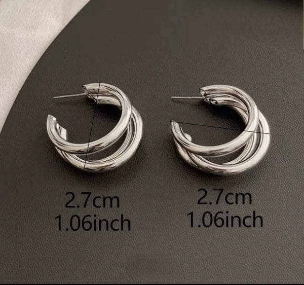 MoUi. New Tri-Layer Silver Hoop