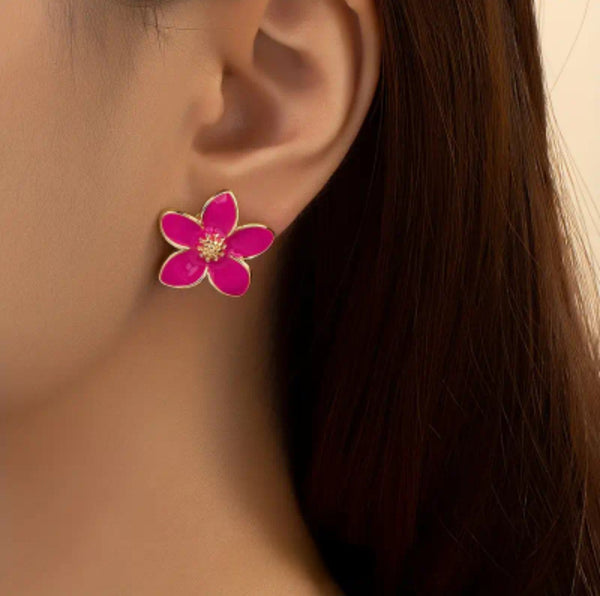 MoUi. New Pink Flower Stud