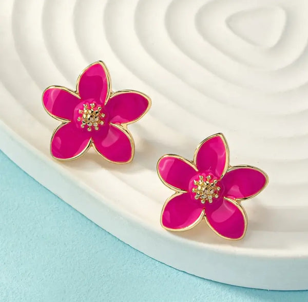 MoUi. New Pink Flower Stud