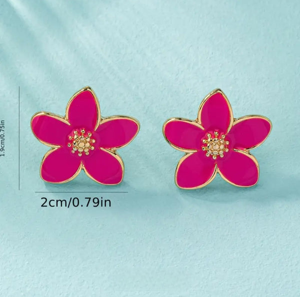 MoUi. New Pink Flower Stud