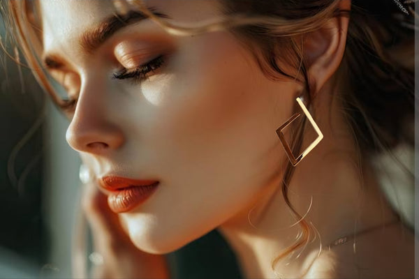MoUi. New Gold Plated Geometric Hoop