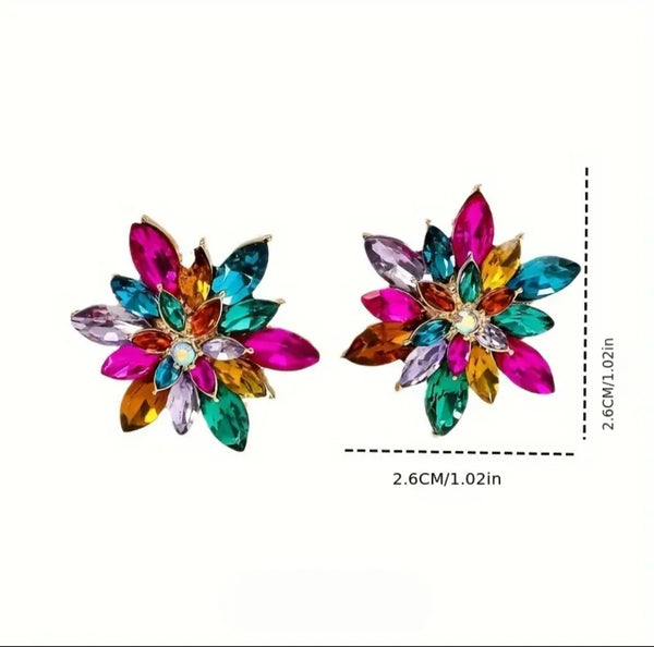 MoUi. New Rhinestone Flower Stud