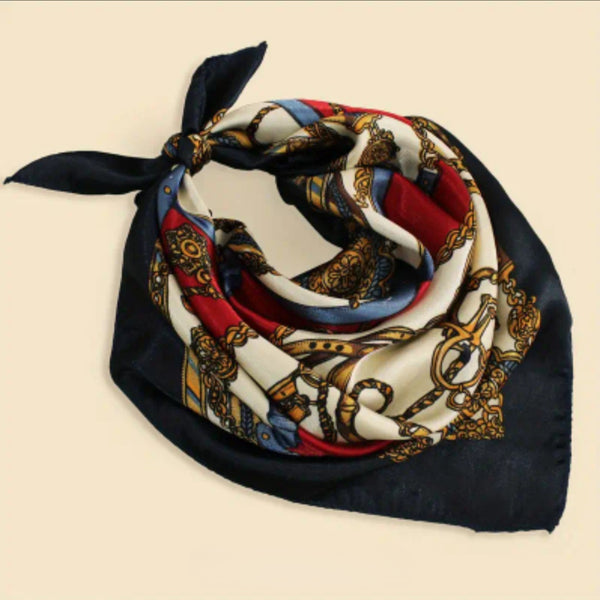 MoUi. New Elegant Vintage Chain Print Square Scarf