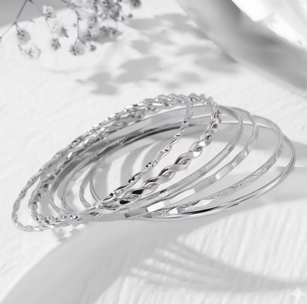 MoUi. New Faux Silver Bracelet Set