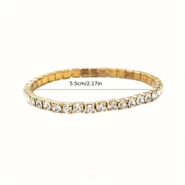 MoUi. New Silver Full Diamond Tennis Bracelet