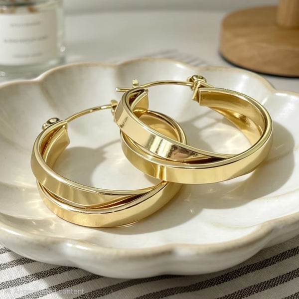 MoUi. NEW Cross Hoop Earrings