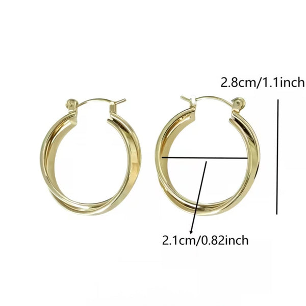 MoUi. NEW Cross Hoop Earrings