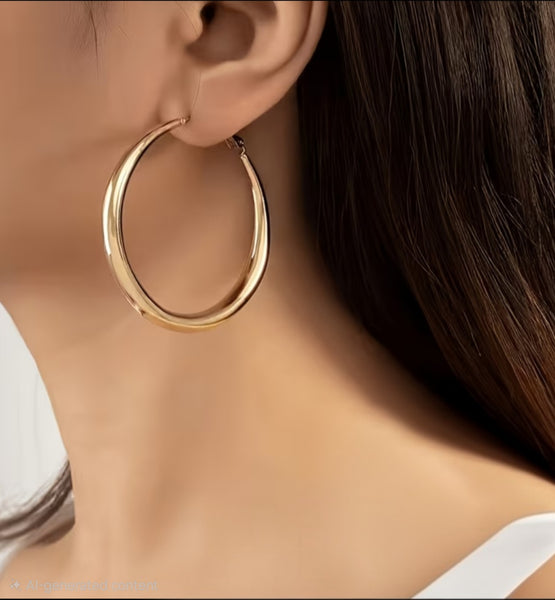 MoUi NEW Minimalist Oversized Hoop Earrings