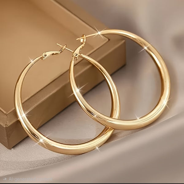 MoUi NEW Minimalist Oversized Hoop Earrings