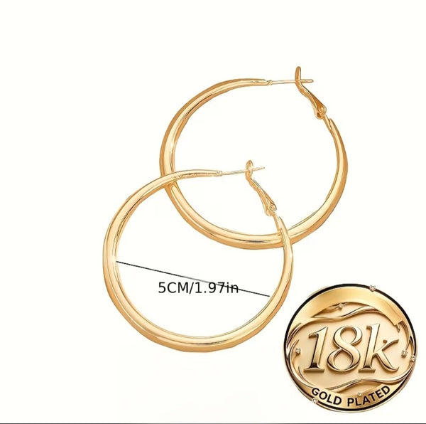 MoUi NEW Minimalist Oversized Hoop Earrings