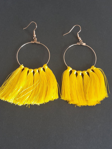 MoUi. Foxy Yellow and Gold Cotton Dangle