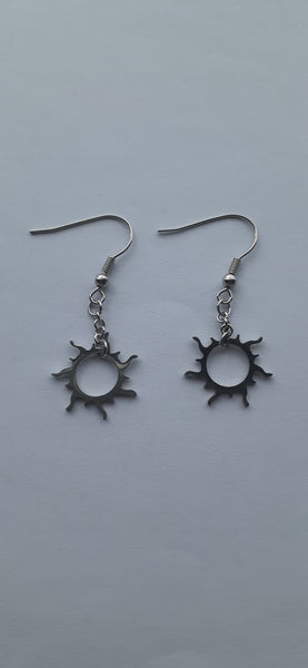 MoUi. Stainless Steel Flaming Sun Earrings