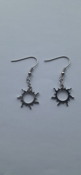 MoUi. Stainless Steel Flaming Sun Earrings