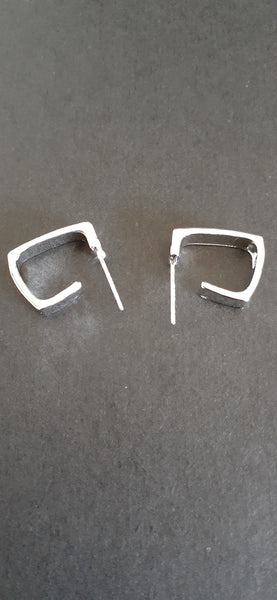 Resplendent Silver Square Hoop
